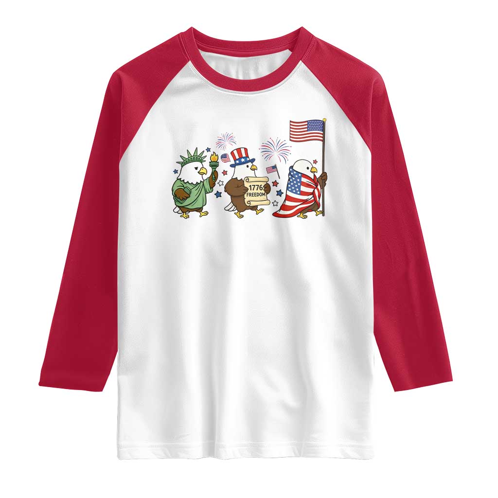 Adorable Patriotic Eagle 250 Years Of Freedom Raglan Shirt USA Anniversary Gift