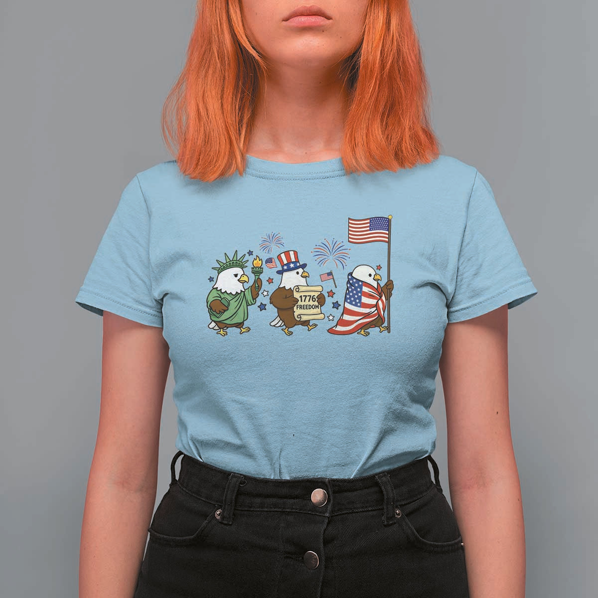 Adorable Patriotic Eagle 250 Years Of Freedom T Shirt For Women USA Anniversary Gift