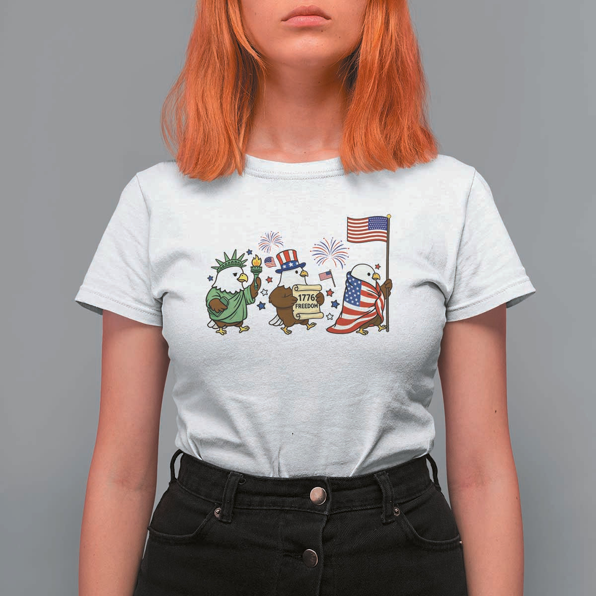 Adorable Patriotic Eagle 250 Years Of Freedom T Shirt For Women USA Anniversary Gift