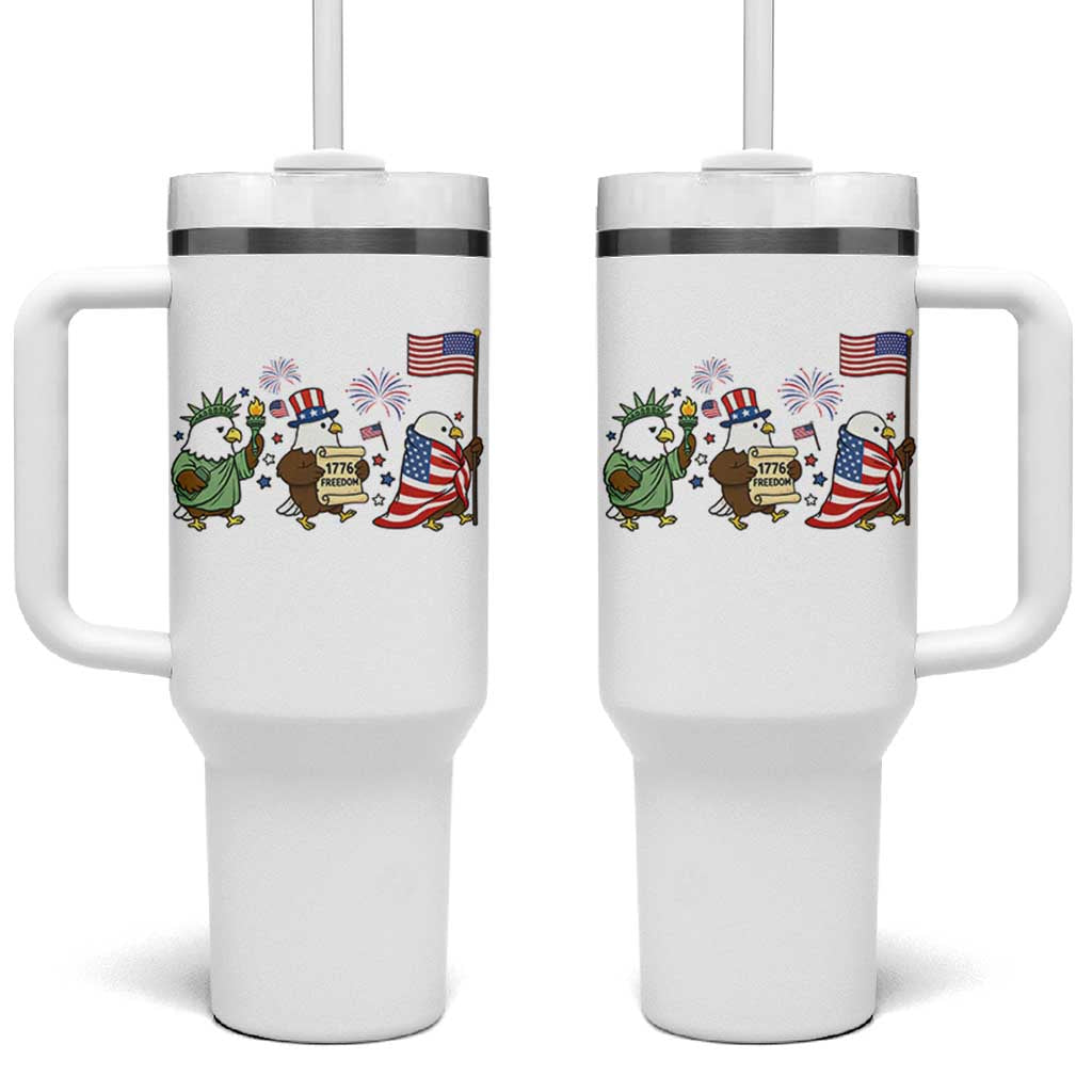 Adorable Patriotic Eagle 250 Years Of Freedom Tumbler With Handle USA Anniversary Gift