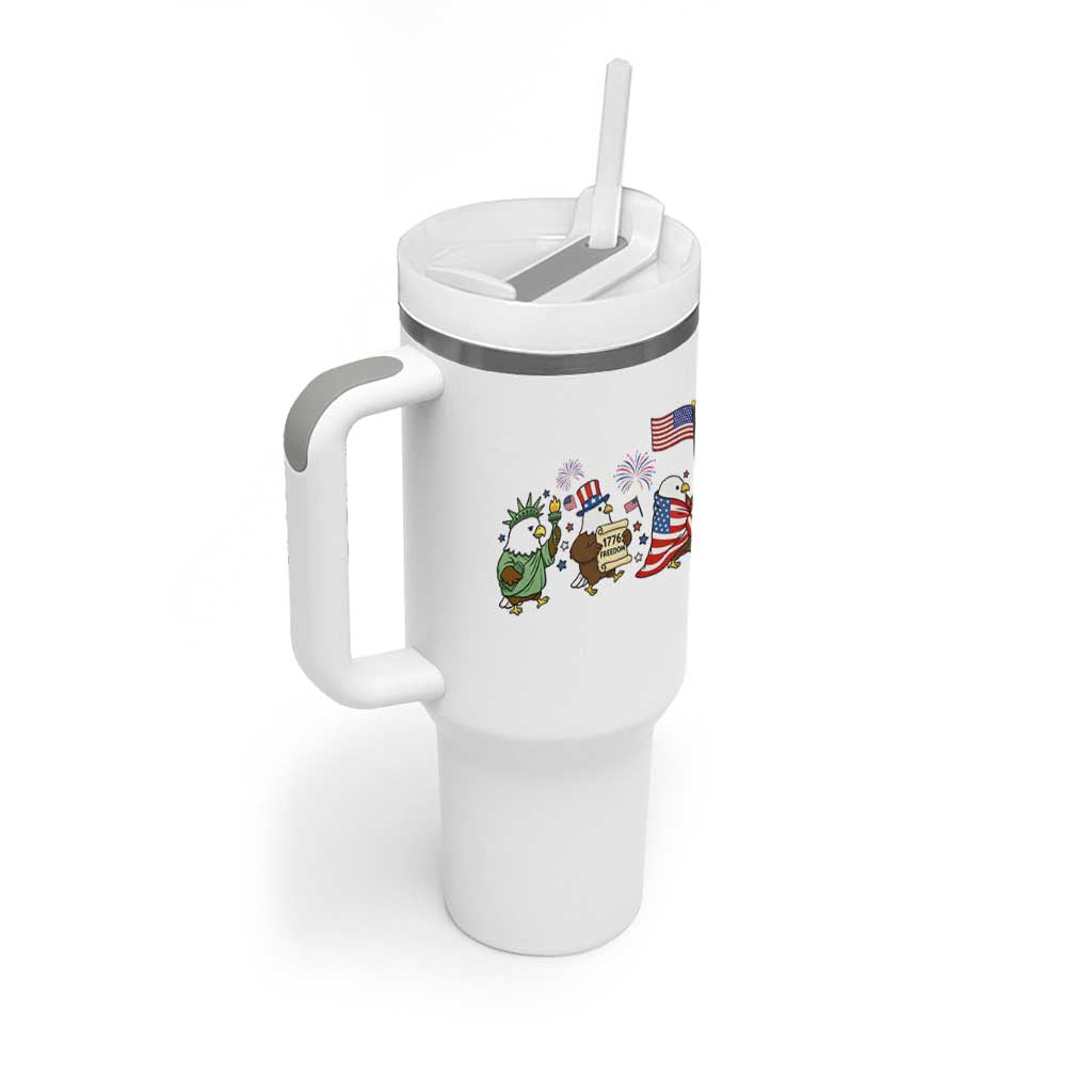 Adorable Patriotic Eagle 250 Years Of Freedom Tumbler With Handle USA Anniversary Gift