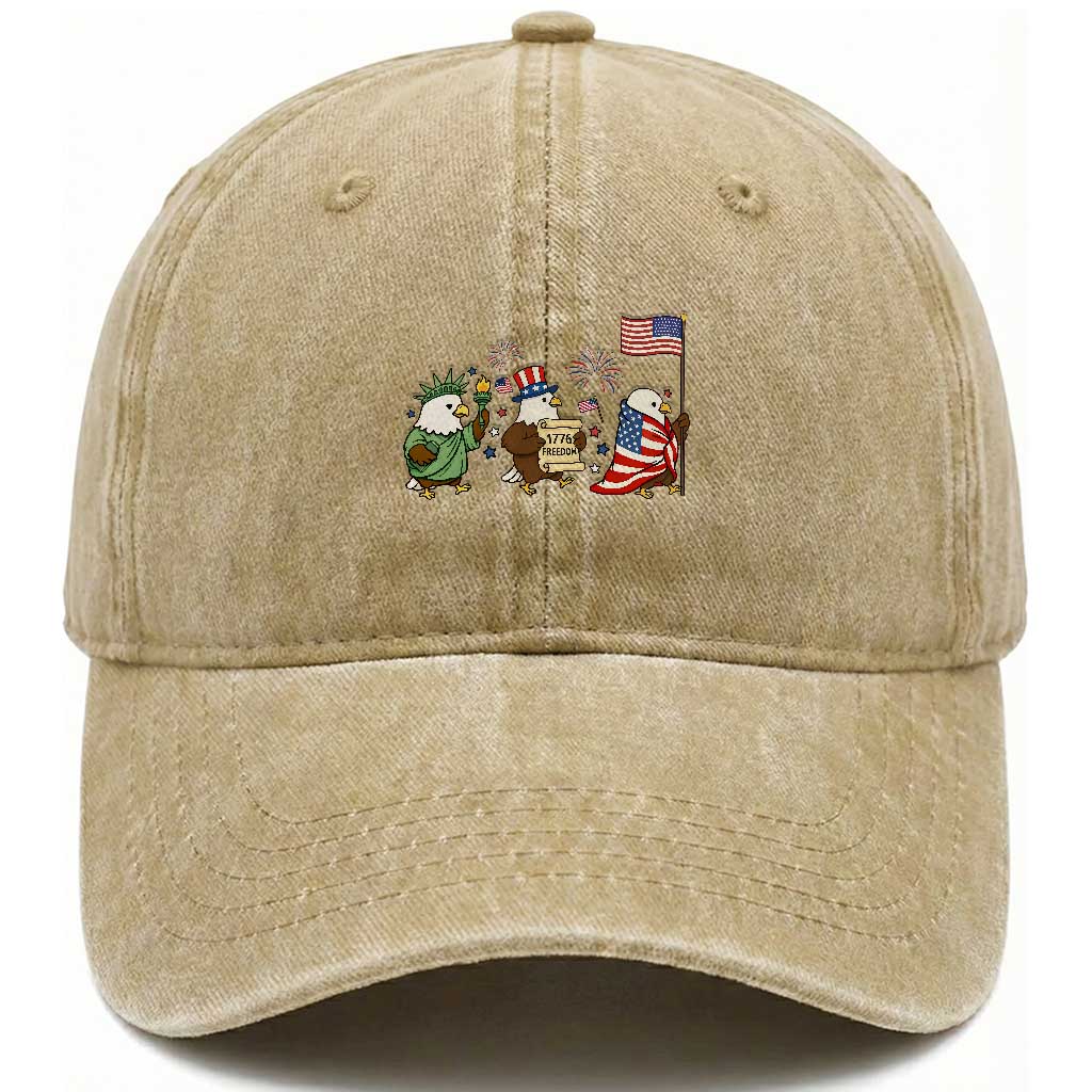 Adorable Patriotic Eagle 250 Years Of Freedom Washed Cotton Baseball Cap USA Anniversary Gift