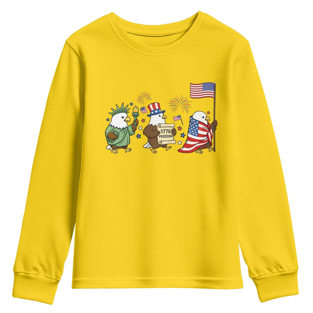 Adorable Patriotic Eagle 250 Years Of Freedom Youth Sweatshirt USA Anniversary Gift