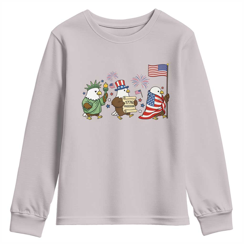 Adorable Patriotic Eagle 250 Years Of Freedom Youth Sweatshirt USA Anniversary Gift