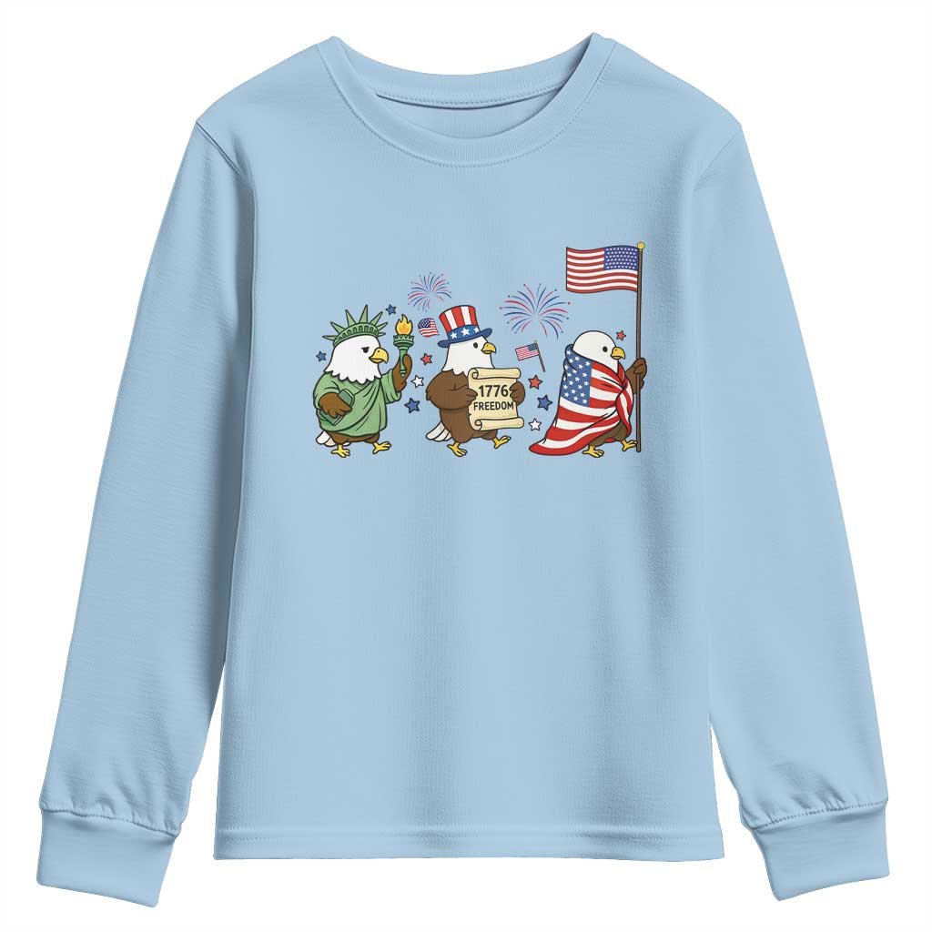 Adorable Patriotic Eagle 250 Years Of Freedom Youth Sweatshirt USA Anniversary Gift