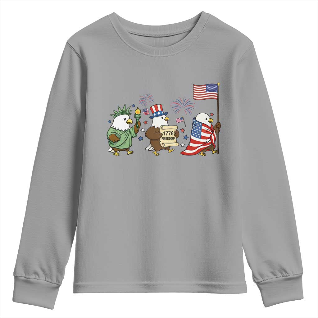 Adorable Patriotic Eagle 250 Years Of Freedom Youth Sweatshirt USA Anniversary Gift