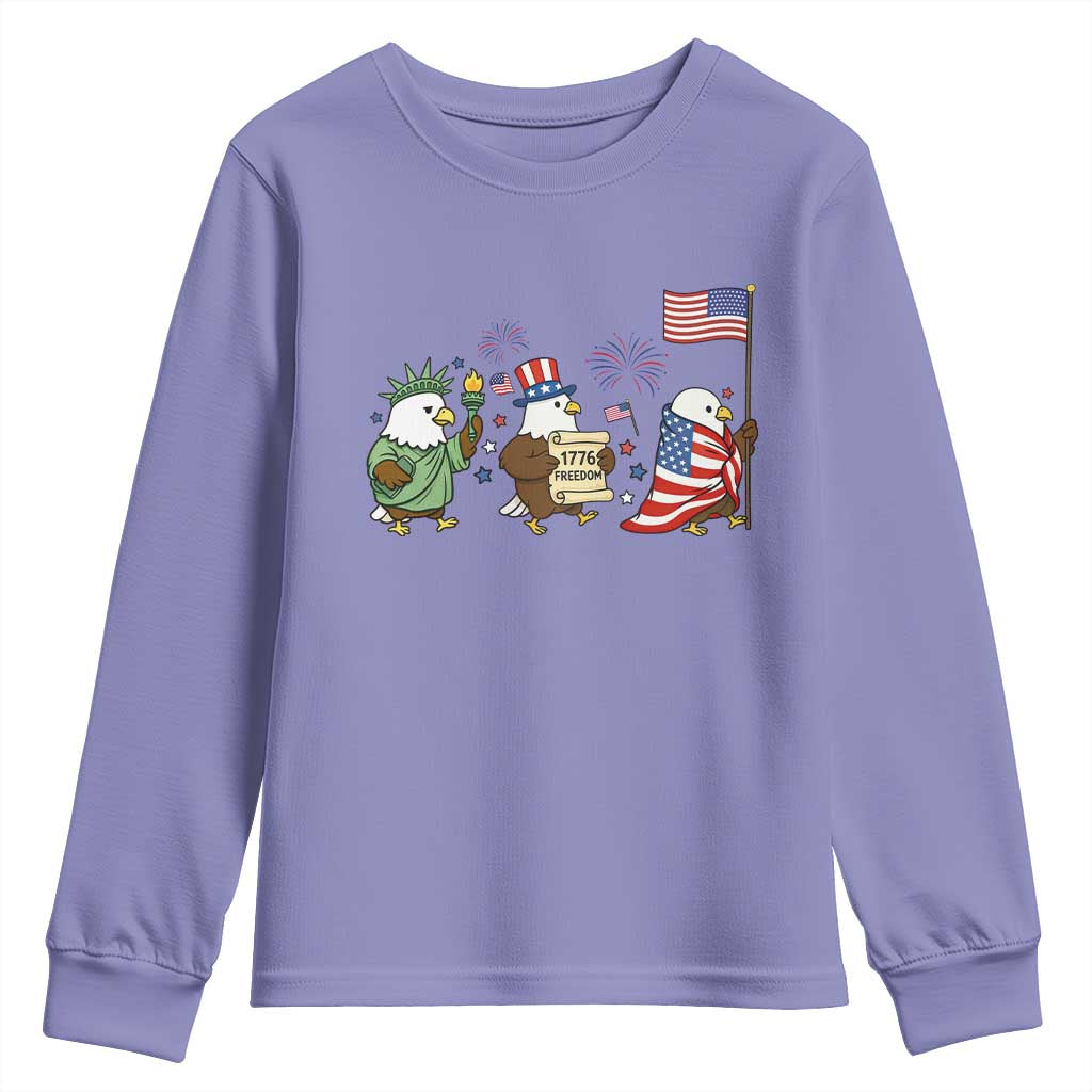 Adorable Patriotic Eagle 250 Years Of Freedom Youth Sweatshirt USA Anniversary Gift