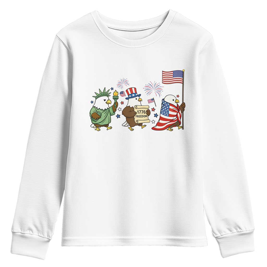 Adorable Patriotic Eagle 250 Years Of Freedom Youth Sweatshirt USA Anniversary Gift