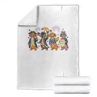 Patriotic Wiener Dog 250th Anniversary Throw Blanket Dachshund Lover Gift