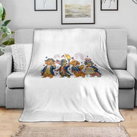 Patriotic Wiener Dog 250th Anniversary Throw Blanket Dachshund Lover Gift