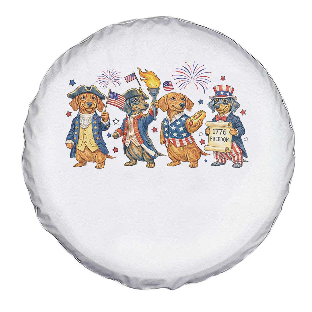 Patriotic Wiener Dog 250th Anniversary Spare Tire Cover Dachshund Lover Gift