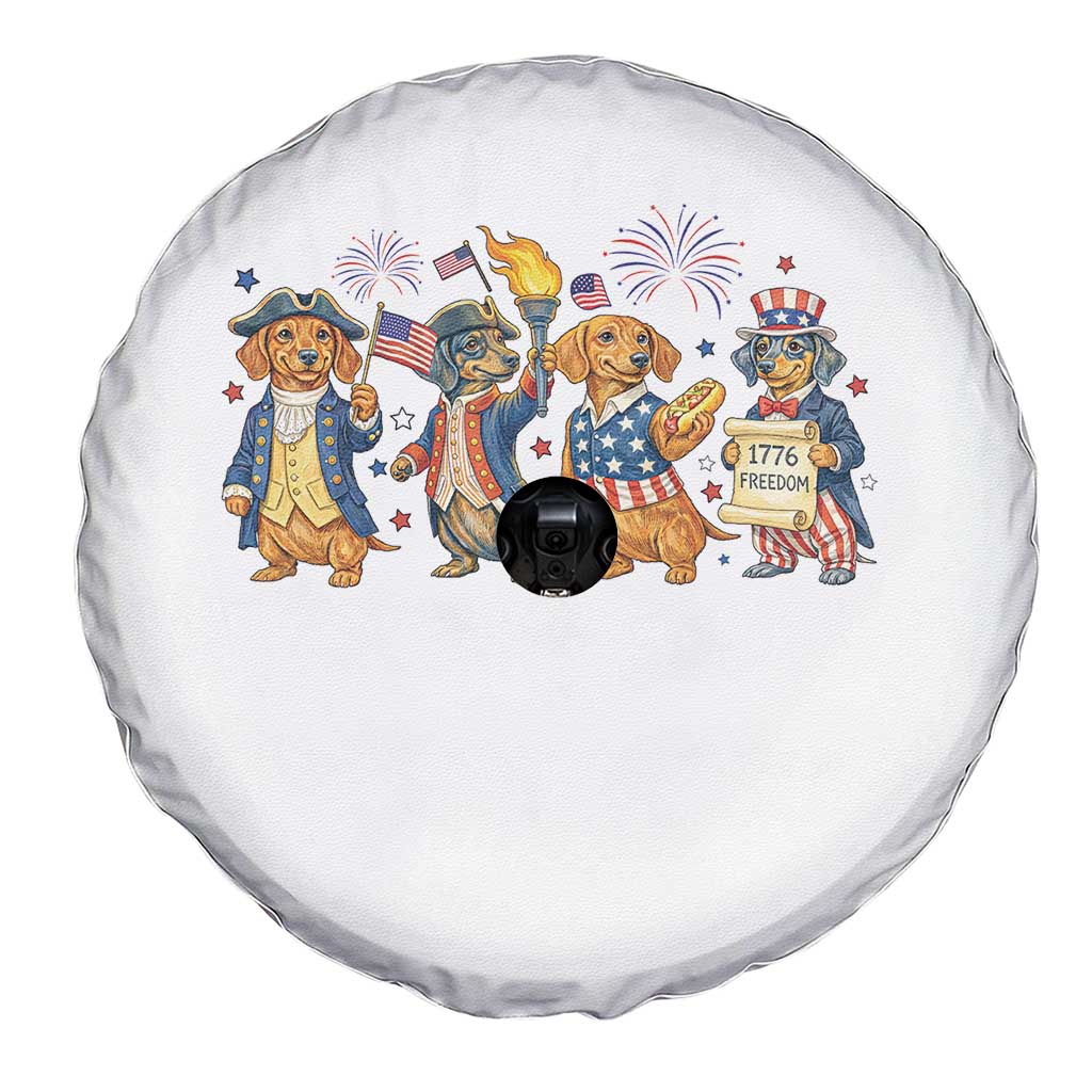 Patriotic Wiener Dog 250th Anniversary Spare Tire Cover Dachshund Lover Gift