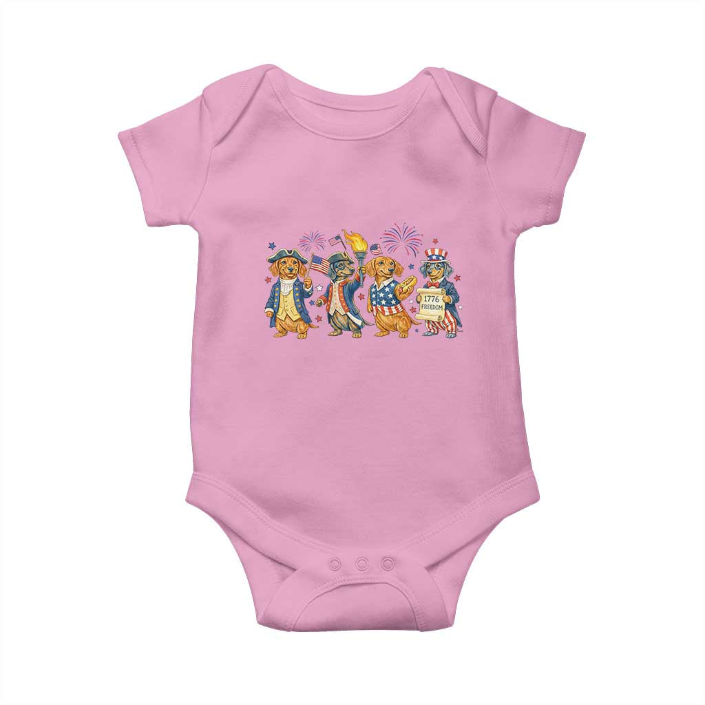 Patriotic Wiener Dog 250th Anniversary Baby Onesie Dachshund Lover Gift