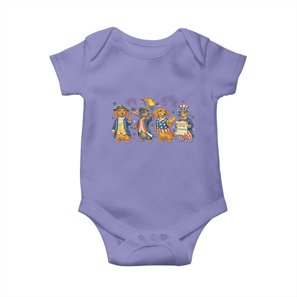 Patriotic Wiener Dog 250th Anniversary Baby Onesie Dachshund Lover Gift