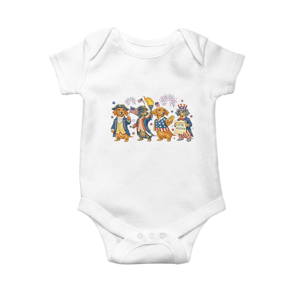 Patriotic Wiener Dog 250th Anniversary Baby Onesie Dachshund Lover Gift