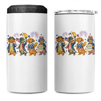 Patriotic Wiener Dog 250th Anniversary 4 in 1 Can Cooler Tumbler Dachshund Lover Gift