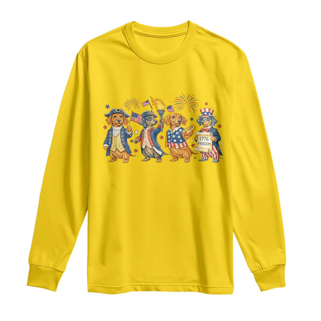 Patriotic Wiener Dog 250th Anniversary Long Sleeve Shirt Dachshund Lover Gift