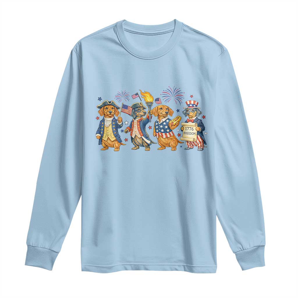 Patriotic Wiener Dog 250th Anniversary Long Sleeve Shirt Dachshund Lover Gift