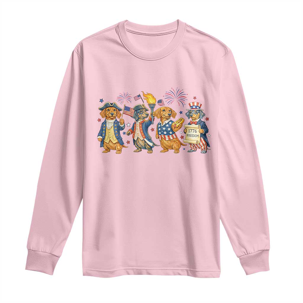 Patriotic Wiener Dog 250th Anniversary Long Sleeve Shirt Dachshund Lover Gift