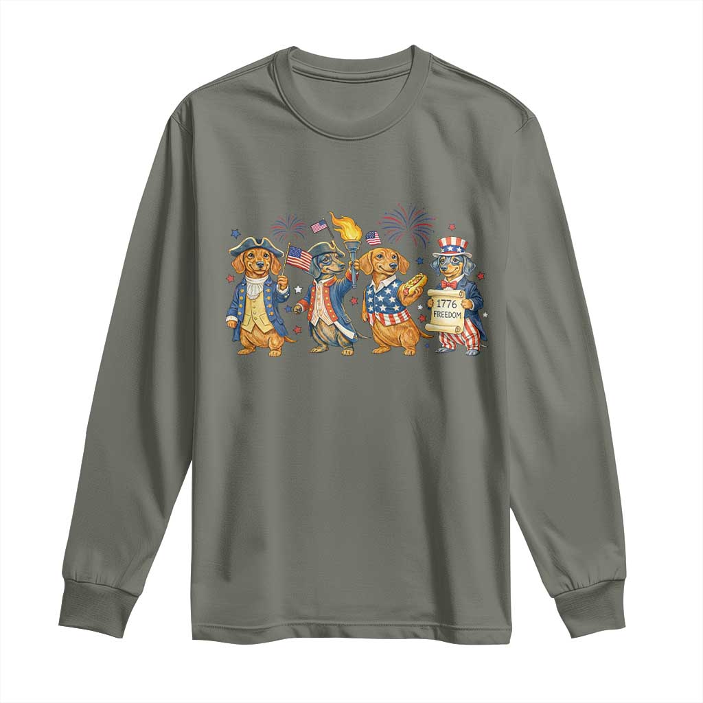 Patriotic Wiener Dog 250th Anniversary Long Sleeve Shirt Dachshund Lover Gift