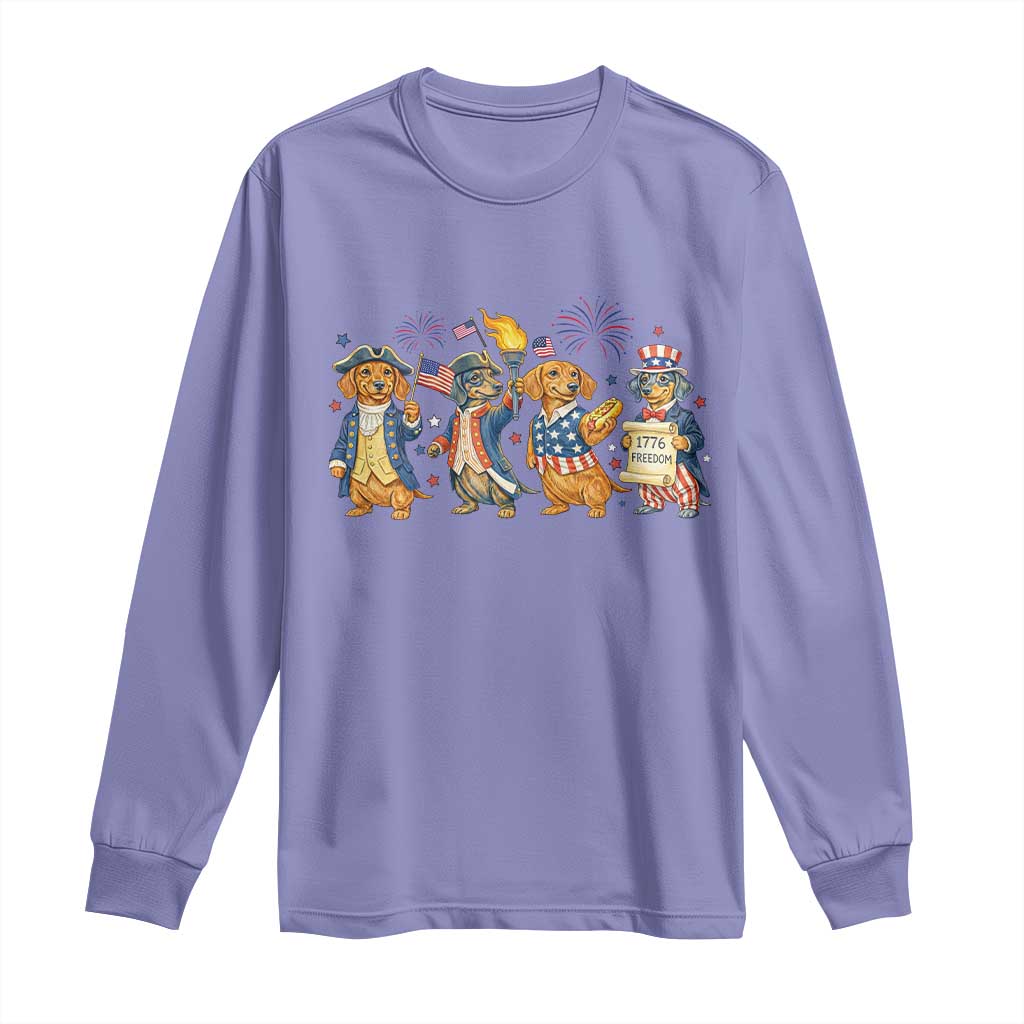 Patriotic Wiener Dog 250th Anniversary Long Sleeve Shirt Dachshund Lover Gift