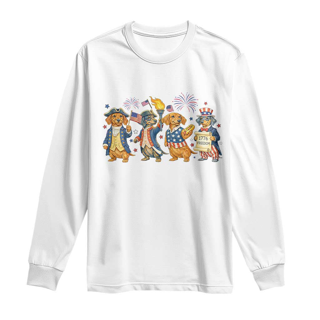 Patriotic Wiener Dog 250th Anniversary Long Sleeve Shirt Dachshund Lover Gift