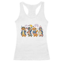 Patriotic Wiener Dog 250th Anniversary Racerback Tank Top Dachshund Lover Gift