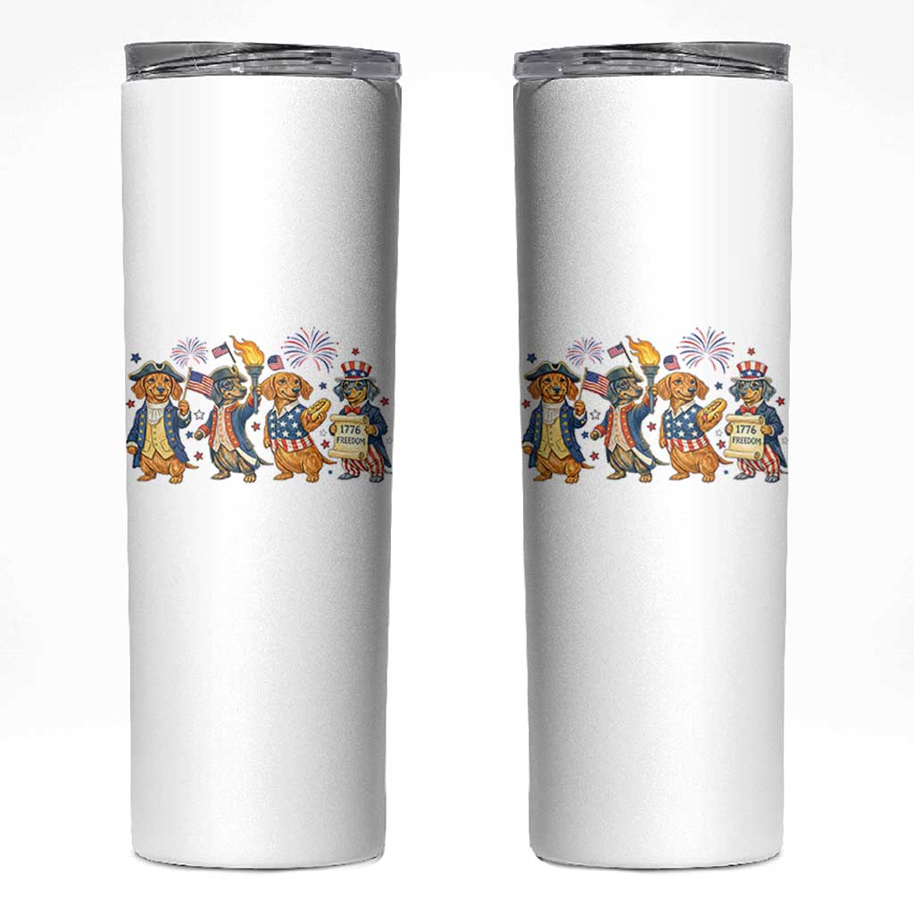 Patriotic Wiener Dog 250th Anniversary Skinny Tumbler Dachshund Lover Gift