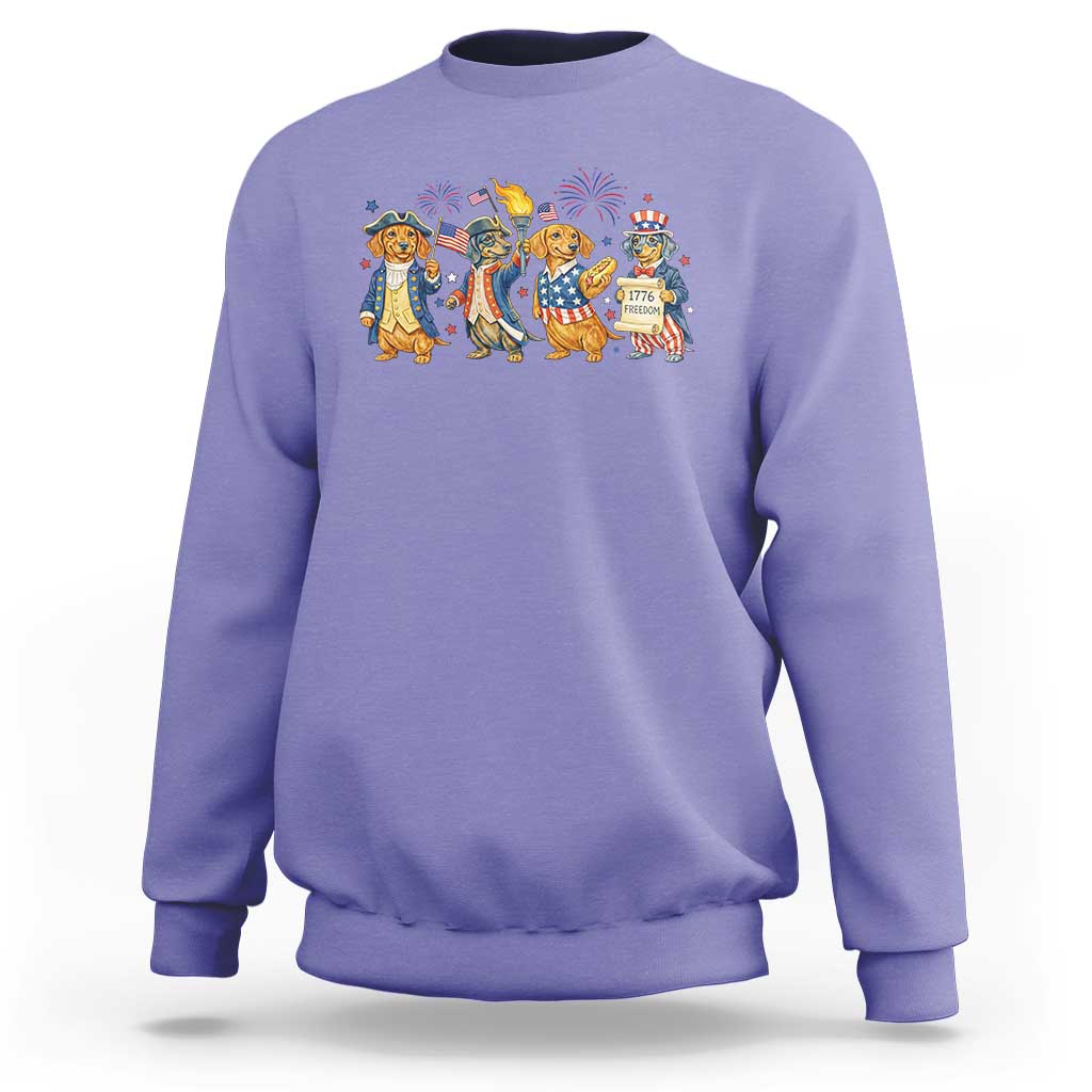 Patriotic Wiener Dog 250th Anniversary Sweatshirt Dachshund Lover Gift