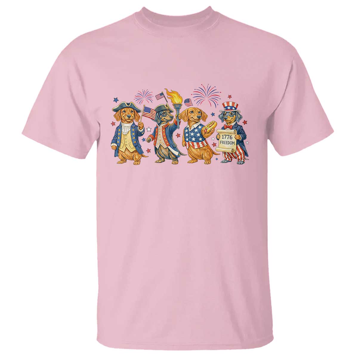 Patriotic Wiener Dog 250th Anniversary T Shirt Dachshund Lover Gift