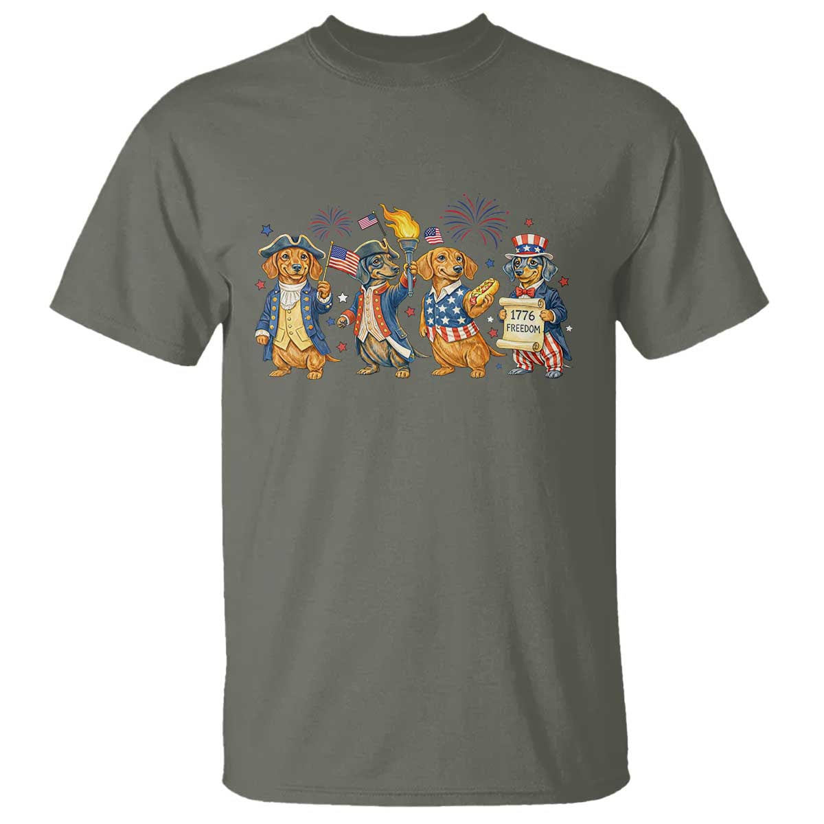Patriotic Wiener Dog 250th Anniversary T Shirt Dachshund Lover Gift