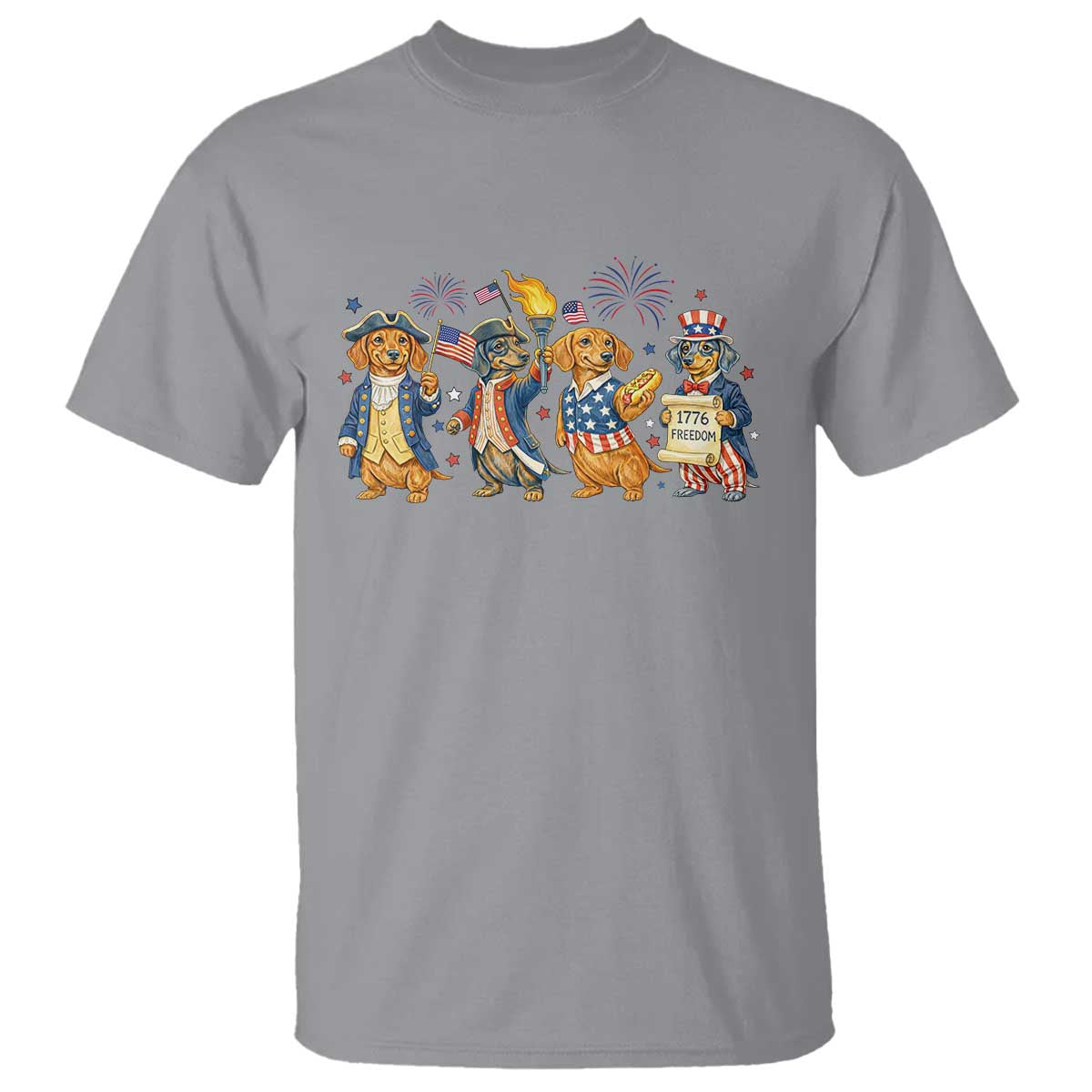 Patriotic Wiener Dog 250th Anniversary T Shirt Dachshund Lover Gift