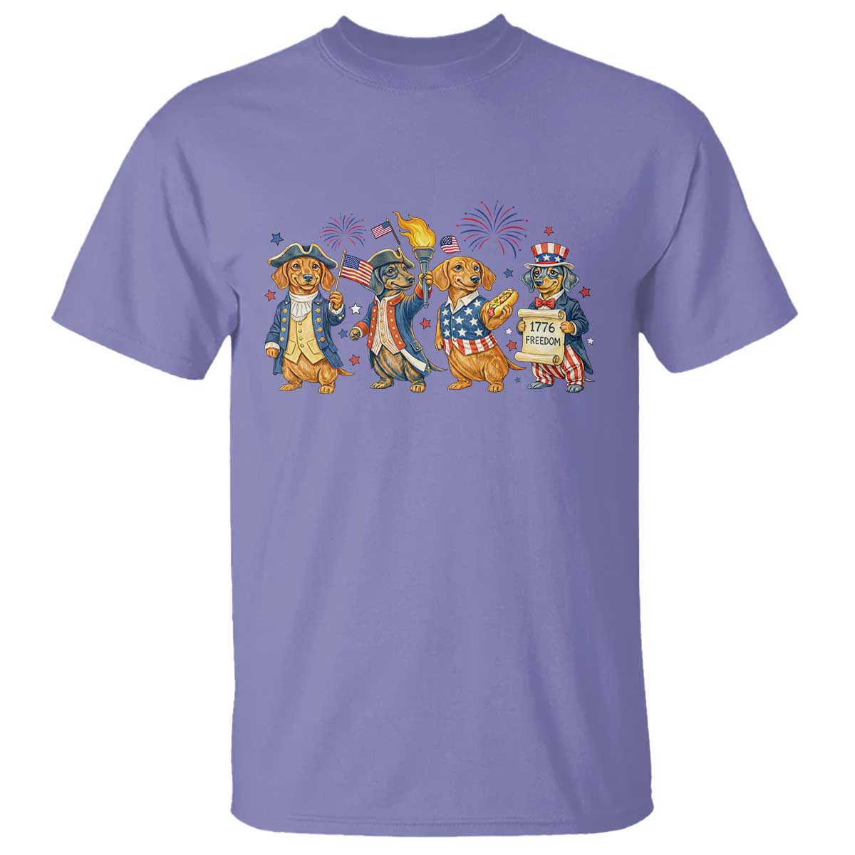 Patriotic Wiener Dog 250th Anniversary T Shirt Dachshund Lover Gift