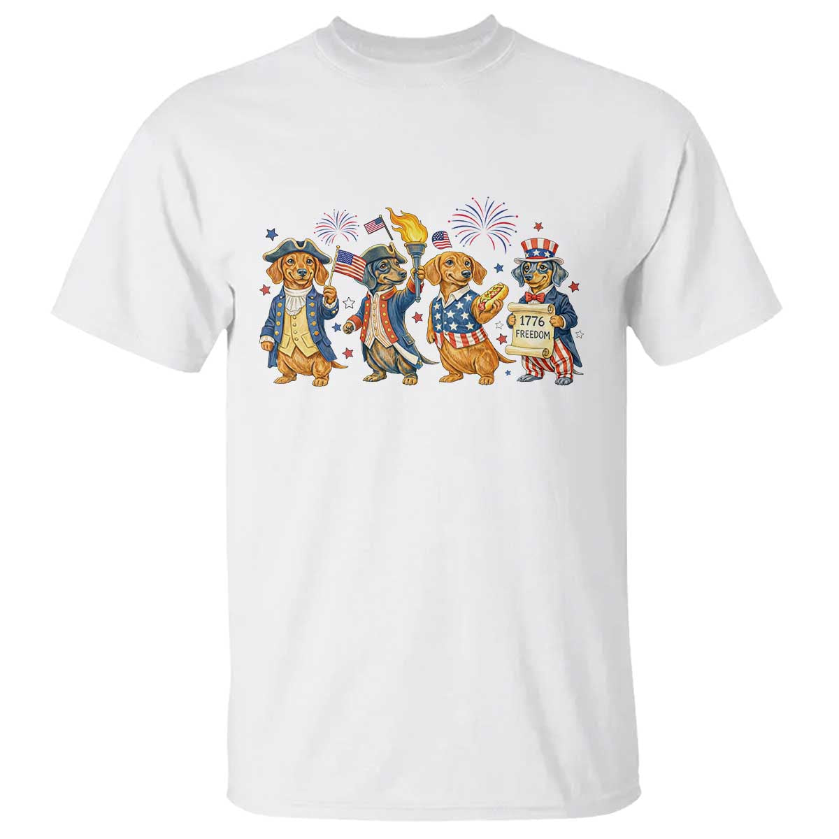 Patriotic Wiener Dog 250th Anniversary T Shirt Dachshund Lover Gift