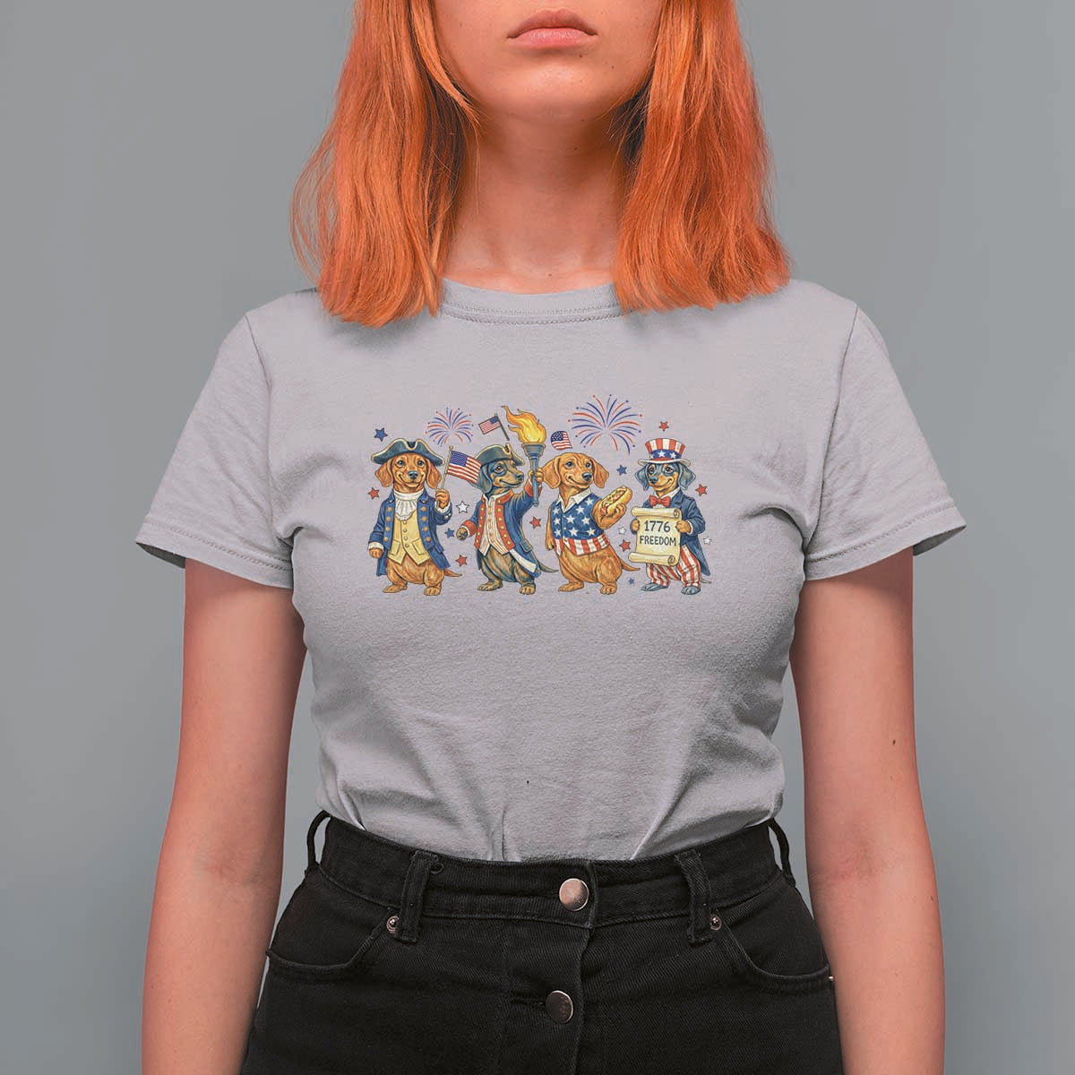 Patriotic Wiener Dog 250th Anniversary T Shirt For Women Dachshund Lover Gift