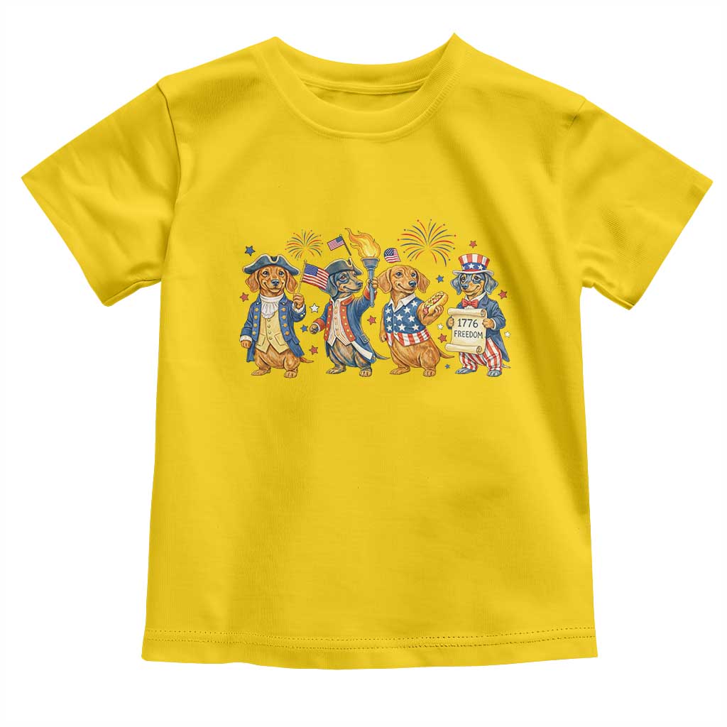 Patriotic Wiener Dog 250th Anniversary Toddler T Shirt Dachshund Lover Gift
