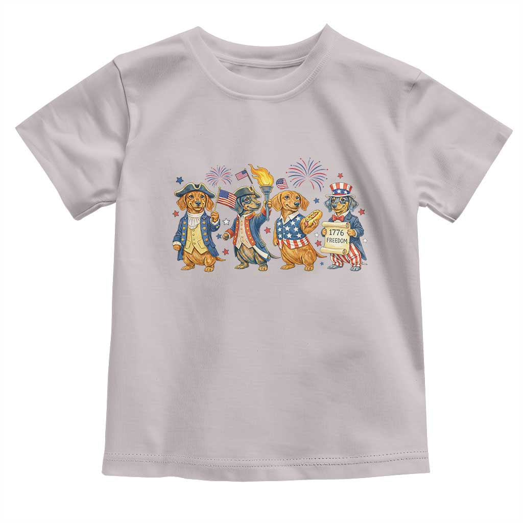 Patriotic Wiener Dog 250th Anniversary Toddler T Shirt Dachshund Lover Gift