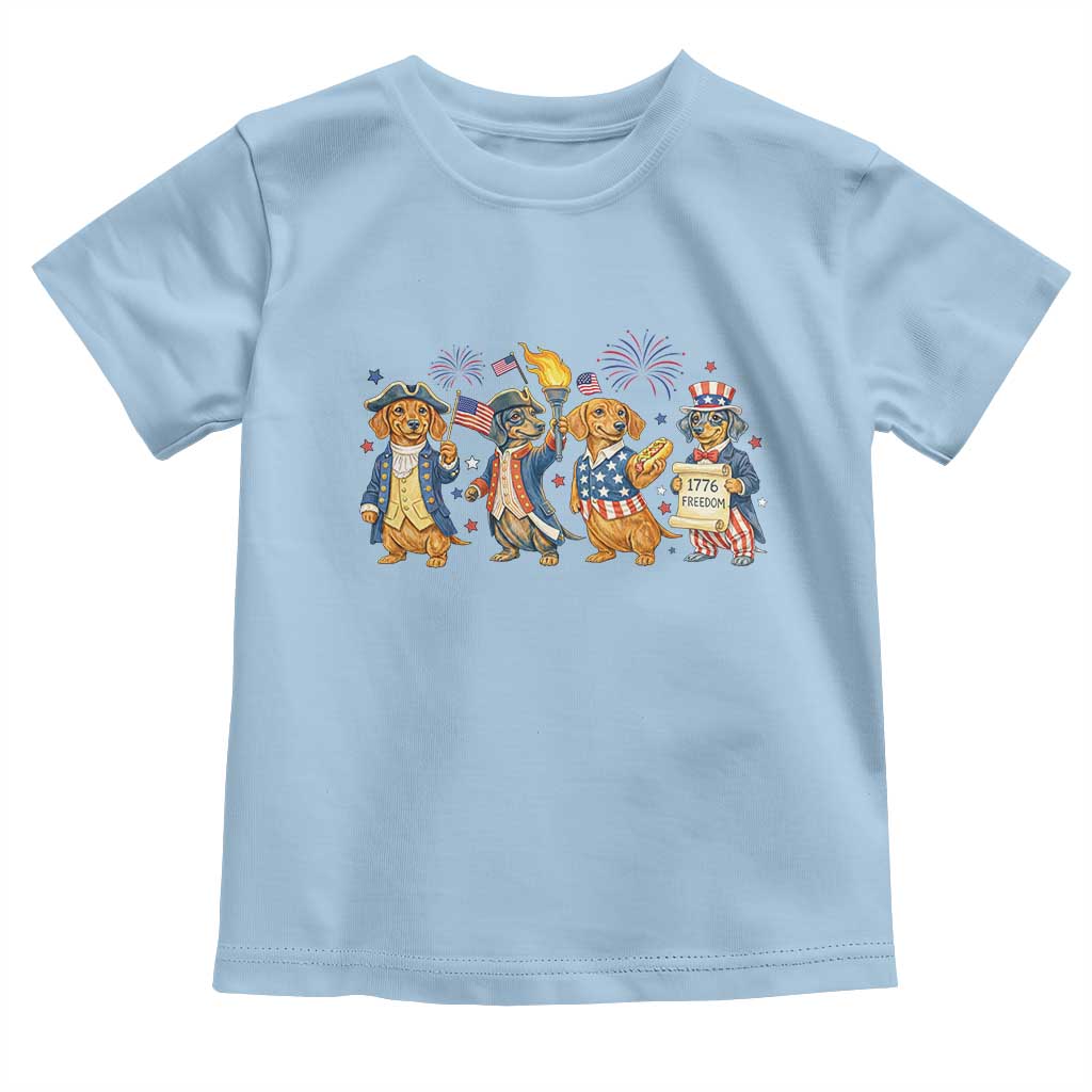 Patriotic Wiener Dog 250th Anniversary Toddler T Shirt Dachshund Lover Gift