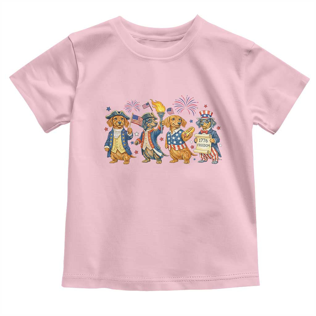 Patriotic Wiener Dog 250th Anniversary Toddler T Shirt Dachshund Lover Gift