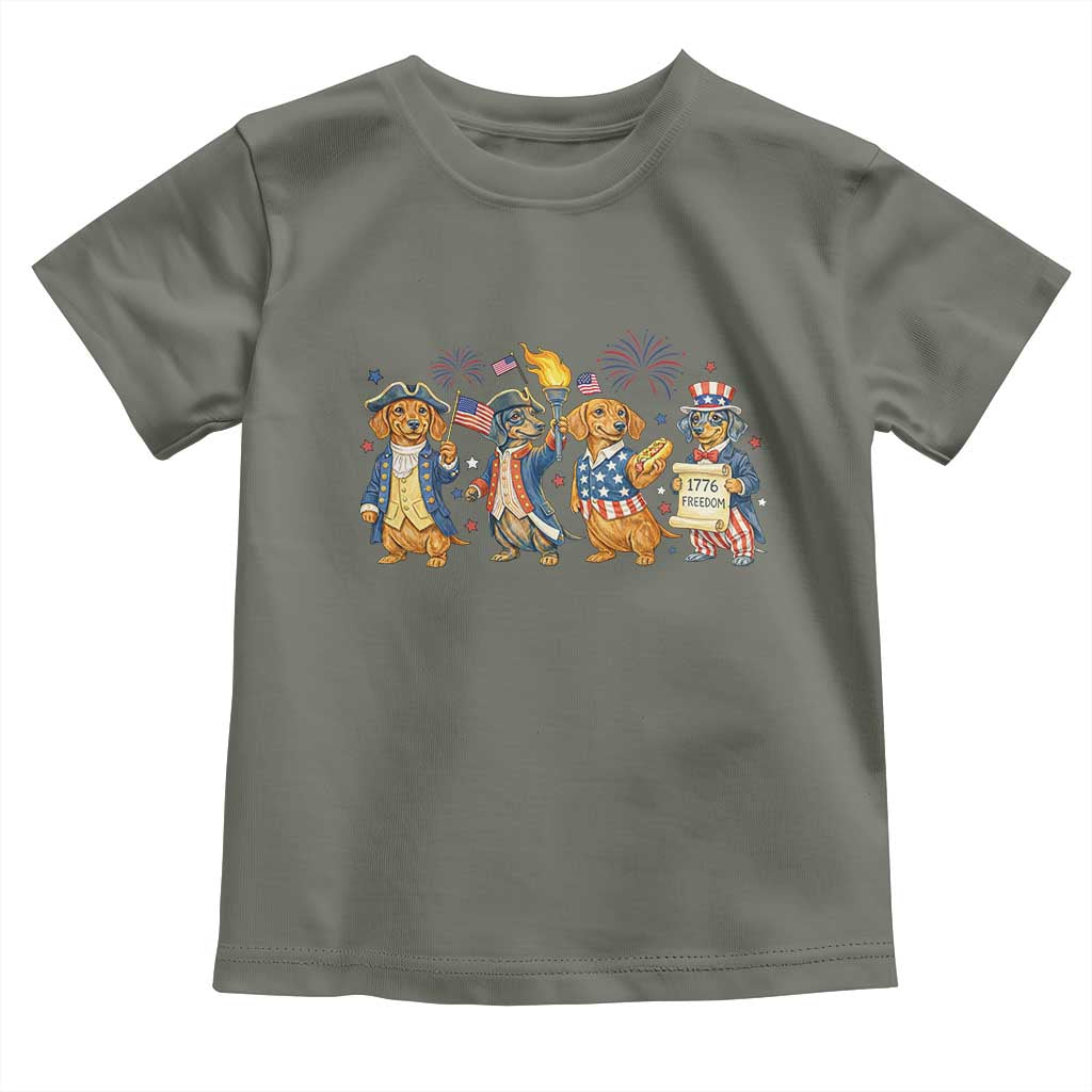 Patriotic Wiener Dog 250th Anniversary Toddler T Shirt Dachshund Lover Gift