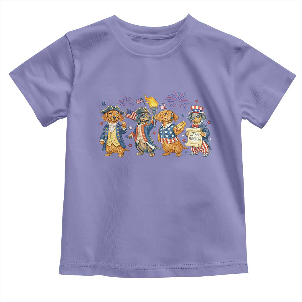 Patriotic Wiener Dog 250th Anniversary Toddler T Shirt Dachshund Lover Gift