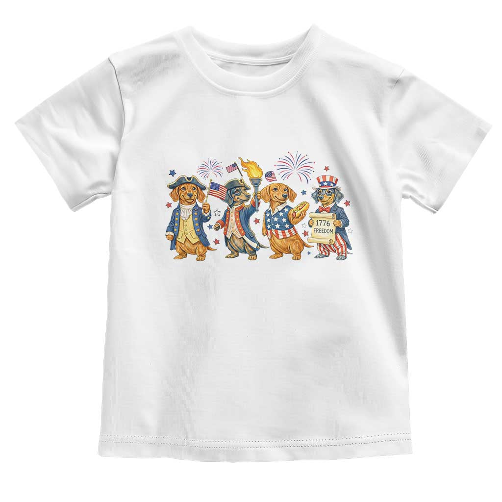 Patriotic Wiener Dog 250th Anniversary Toddler T Shirt Dachshund Lover Gift