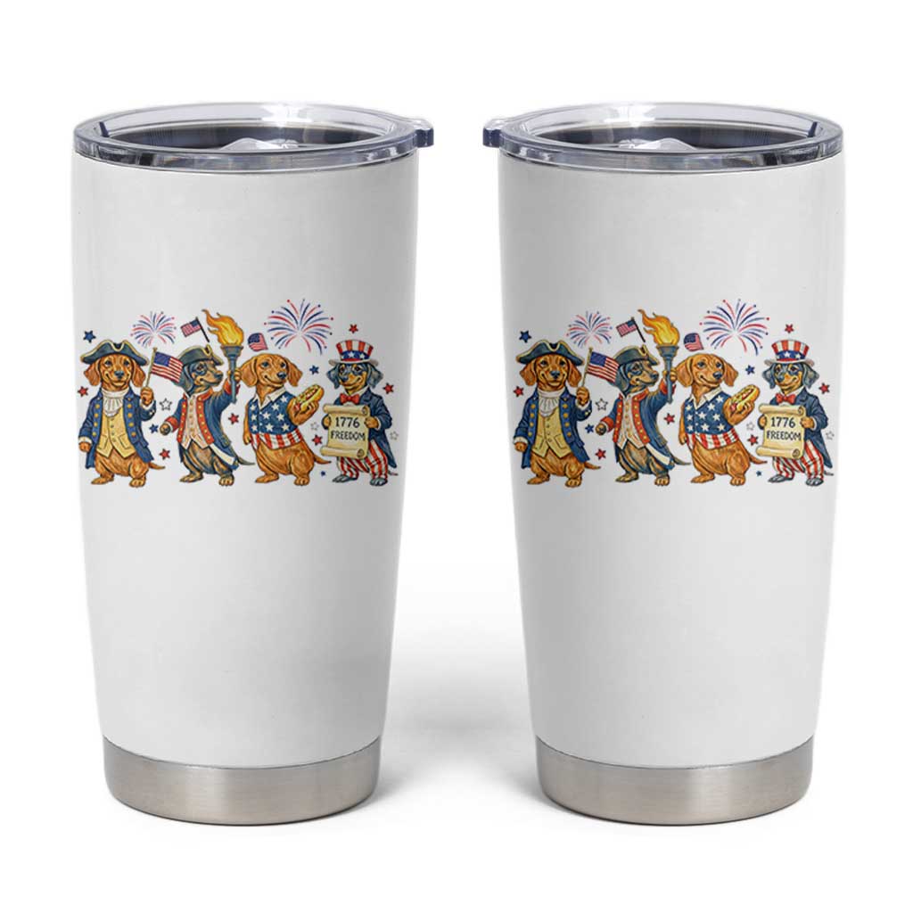 Patriotic Wiener Dog 250th Anniversary Tumbler Cup Dachshund Lover Gift