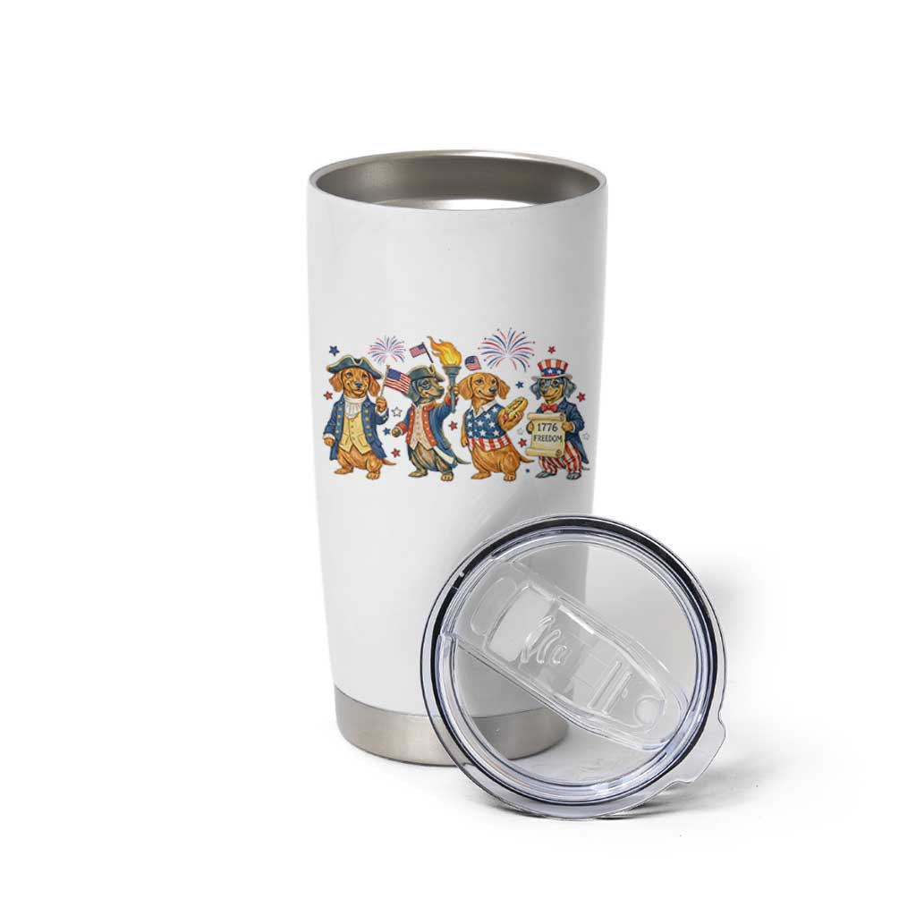 Patriotic Wiener Dog 250th Anniversary Tumbler Cup Dachshund Lover Gift