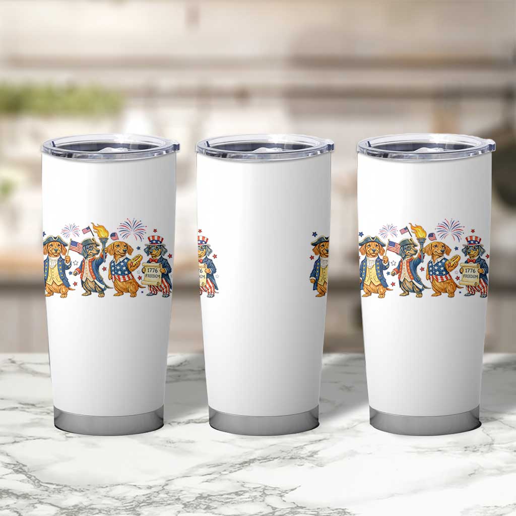 Patriotic Wiener Dog 250th Anniversary Tumbler Cup Dachshund Lover Gift