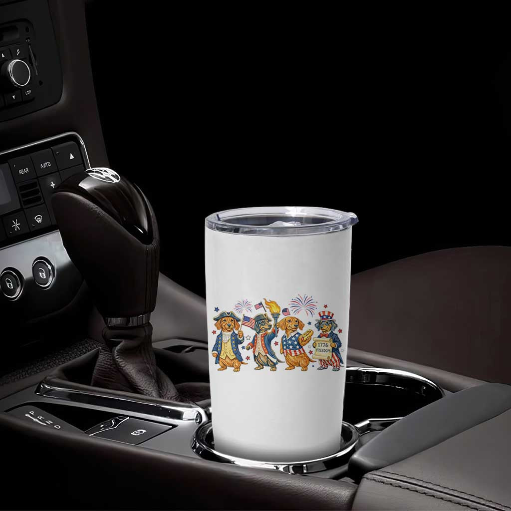 Patriotic Wiener Dog 250th Anniversary Tumbler Cup Dachshund Lover Gift