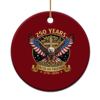 Faith And Freedom 250 Years Ceramic Ornament Patriotic Eagle Cross Gift