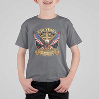 Faith And Freedom 250 Years T Shirt For Kid Patriotic Eagle Cross Gift