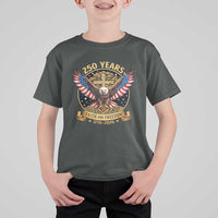 Faith And Freedom 250 Years T Shirt For Kid Patriotic Eagle Cross Gift