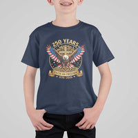 Faith And Freedom 250 Years T Shirt For Kid Patriotic Eagle Cross Gift